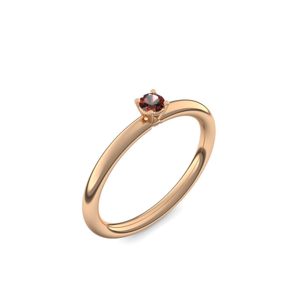 Verlobungsring Klassisch Rosegold Granat