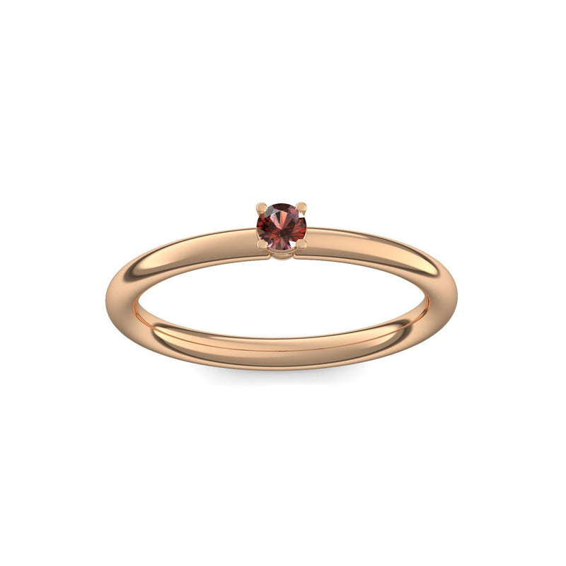 Verlobungsring Klassisch Rosegold Granat