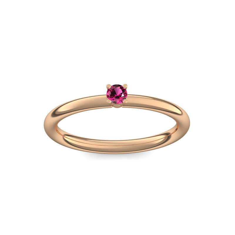 Verlobungsring Klassisch Rosegold Rubin