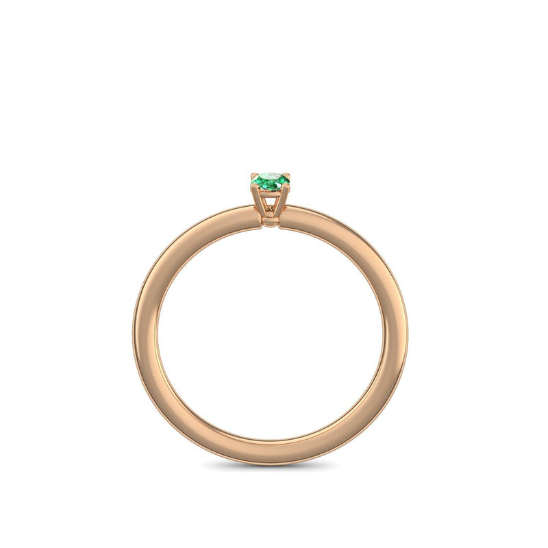 Verlobungsring Klassisch Rosegold Smaragd