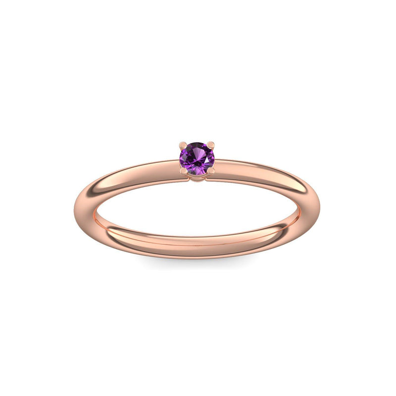 Verlobungsring Klassisch Rotgoldvergoldet Amethyst