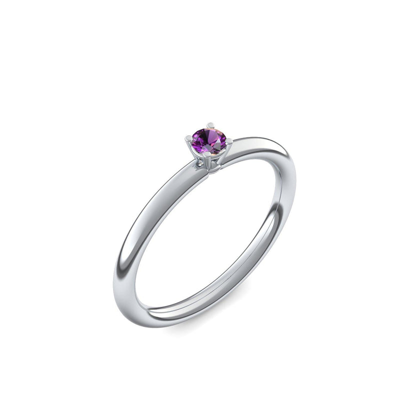 Verlobungsring Klassisch Silber Amethyst