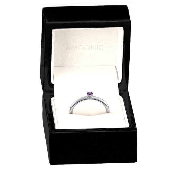 Verlobungsring Klassisch Silber Amethyst