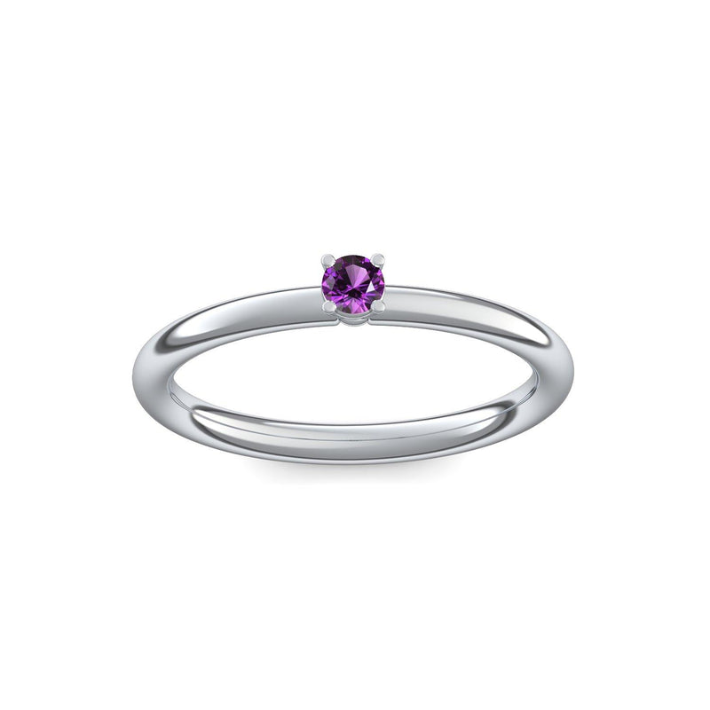 Verlobungsring Klassisch Silber Amethyst