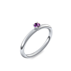 Verlobungsring Klassisch Weissgold Amethyst