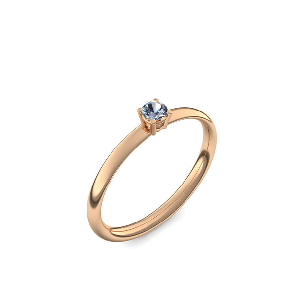 Verlobungsring Rosegold Blautopas