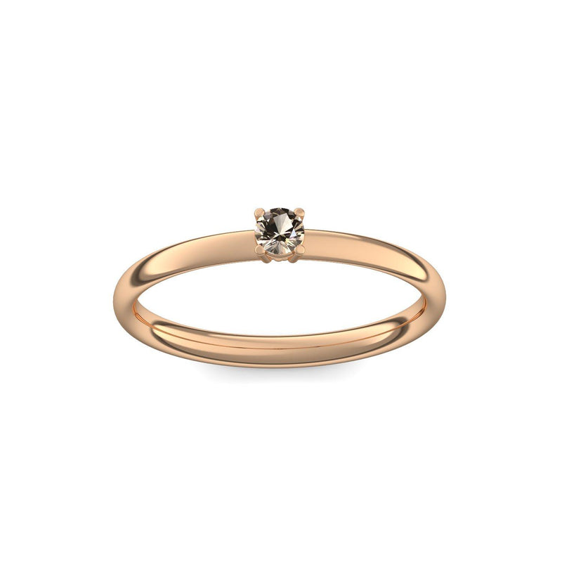 Verlobungsring Rosegold Rauchquarz