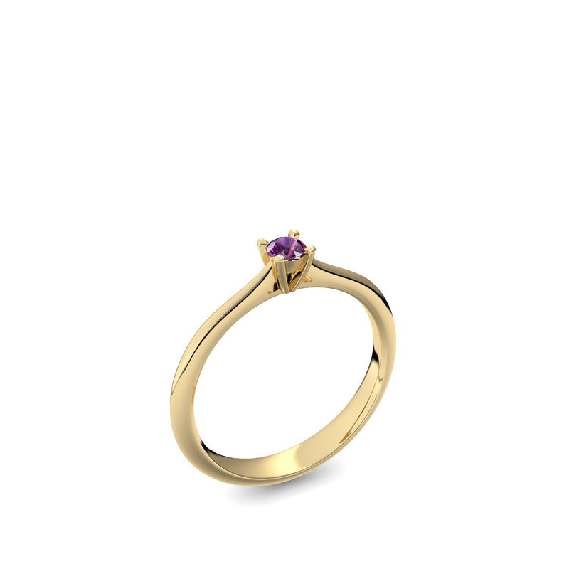 Verlobungsring Schlicht Gelbgold Amethyst