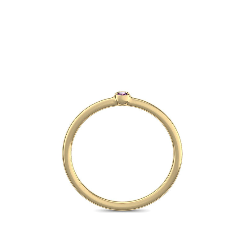 Verlobungsring Schlicht Gelbgold Amethyst