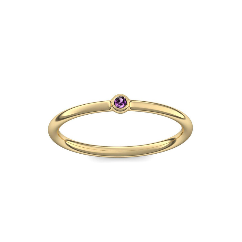 Verlobungsring Schlicht Gelbgold Amethyst