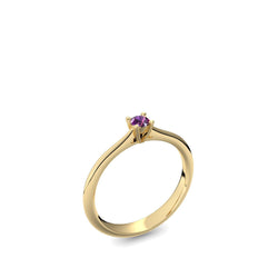 Verlobungsring Schlicht Gelbgoldvergoldet Amethyst