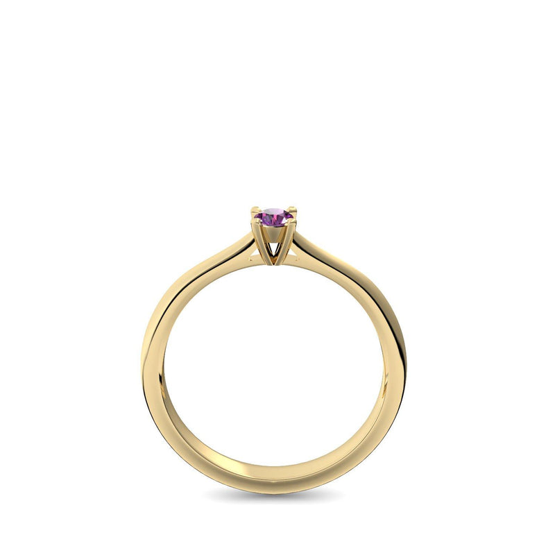 Verlobungsring Schlicht Gelbgoldvergoldet Amethyst