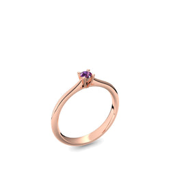 Verlobungsring Schlicht Rosegold Amethyst