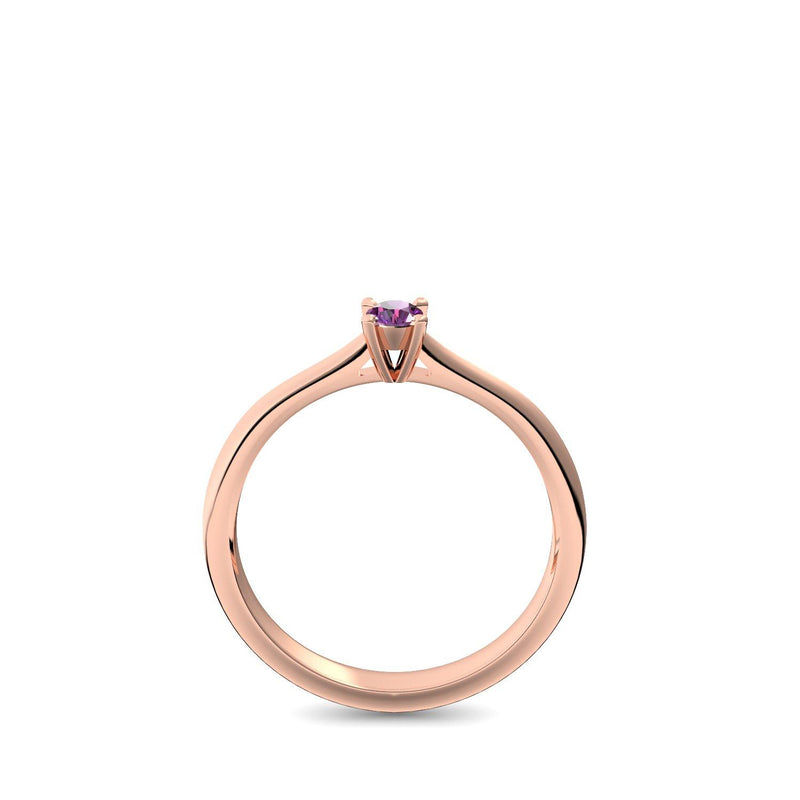 Verlobungsring Schlicht Rosegold Amethyst