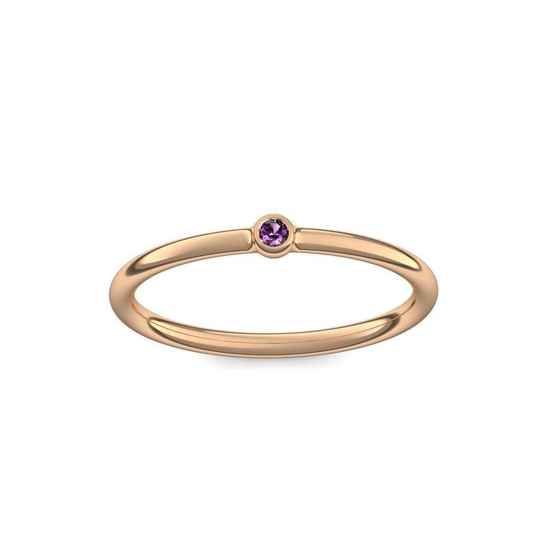 Verlobungsring Schlicht Rosegold Amethyst