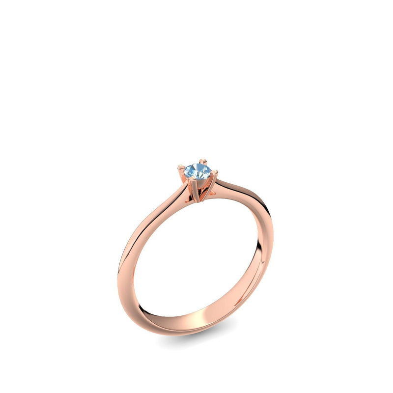 Verlobungsring Schlicht Rosegold Aquamarin