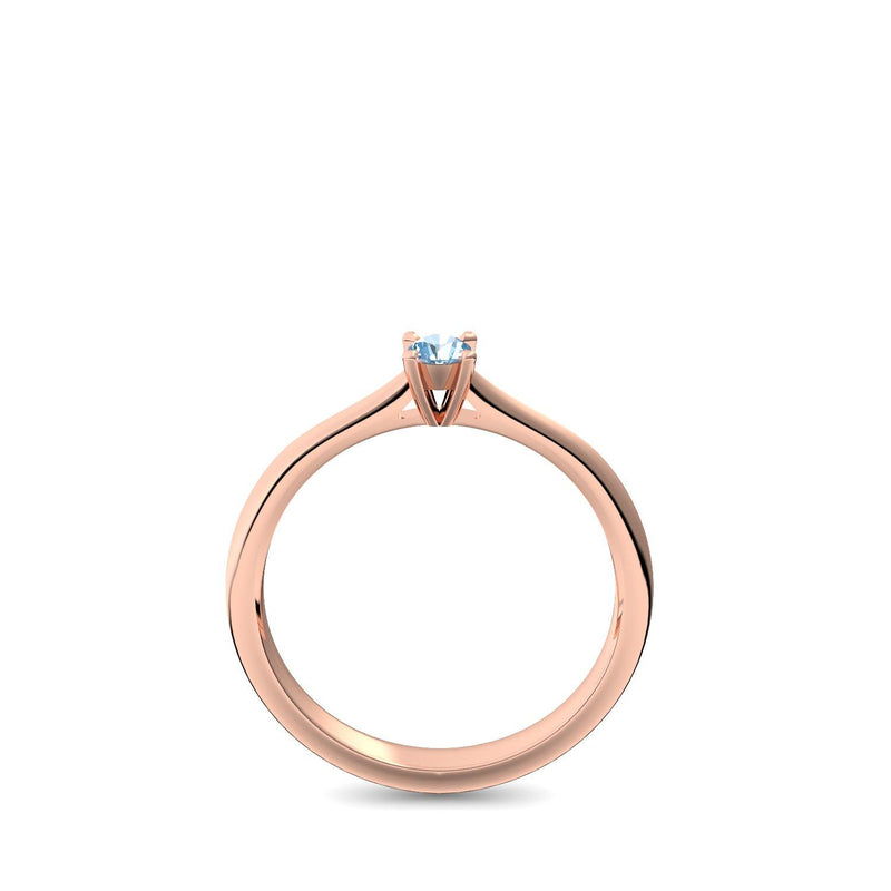 Verlobungsring Schlicht Rosegold Aquamarin