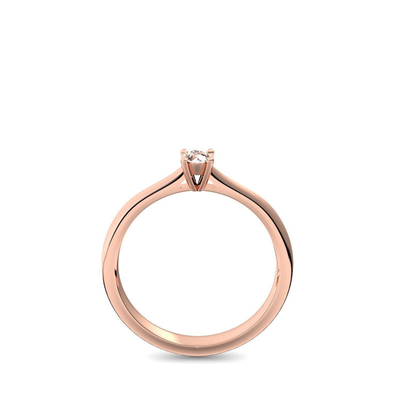 Verlobungsring Schlicht Rosegold Bergkristall