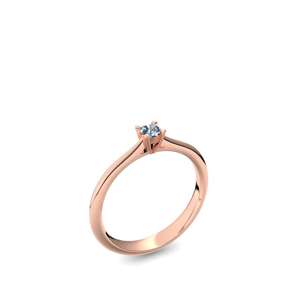 Verlobungsring Schlicht Rosegold Blautopas