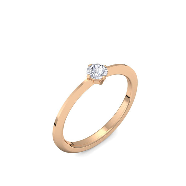 Verlobungsring Schlicht Rosegold Brillant