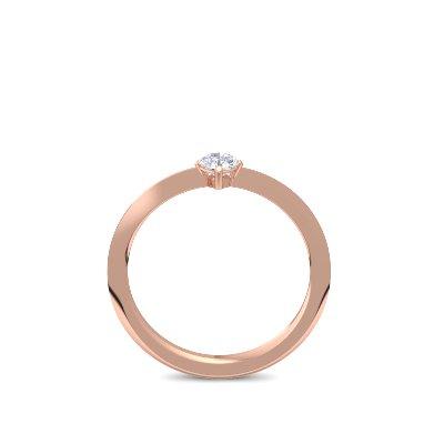 Verlobungsring Schlicht Rosegold Brillant