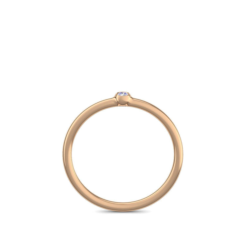 Verlobungsring Schlicht Rosegold Brillant