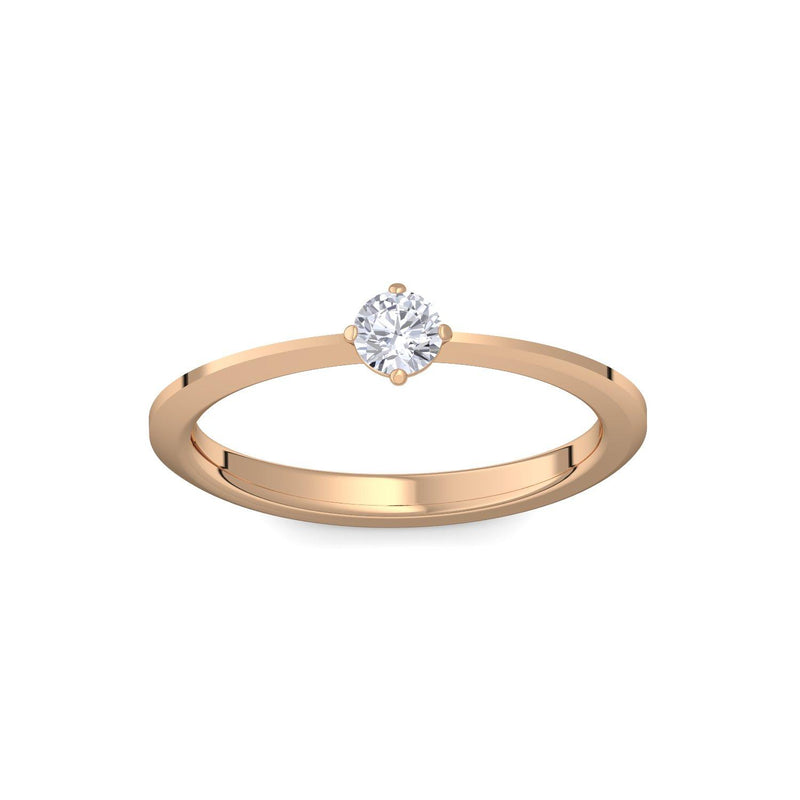 Verlobungsring Schlicht Rosegold Brillant