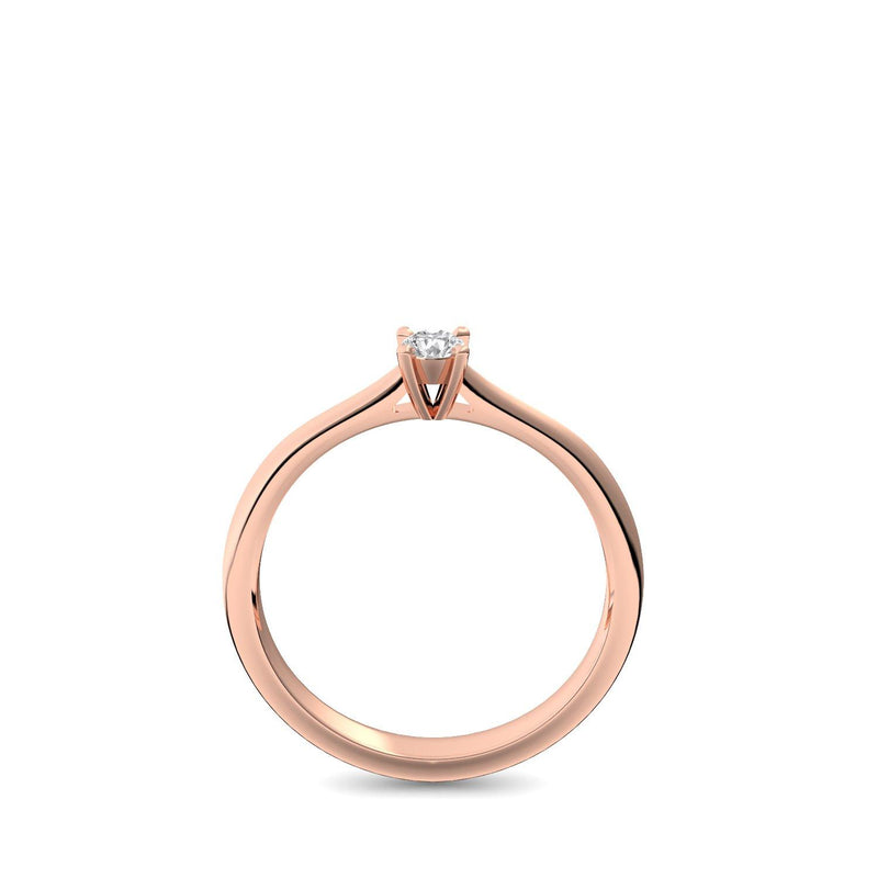 Verlobungsring Schlicht Rosegold Brillant