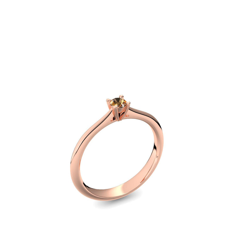 Verlobungsring Schlicht Rosegold Citrin