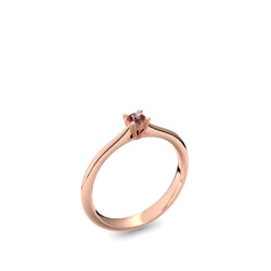 Verlobungsring Schlicht Rosegold Granat