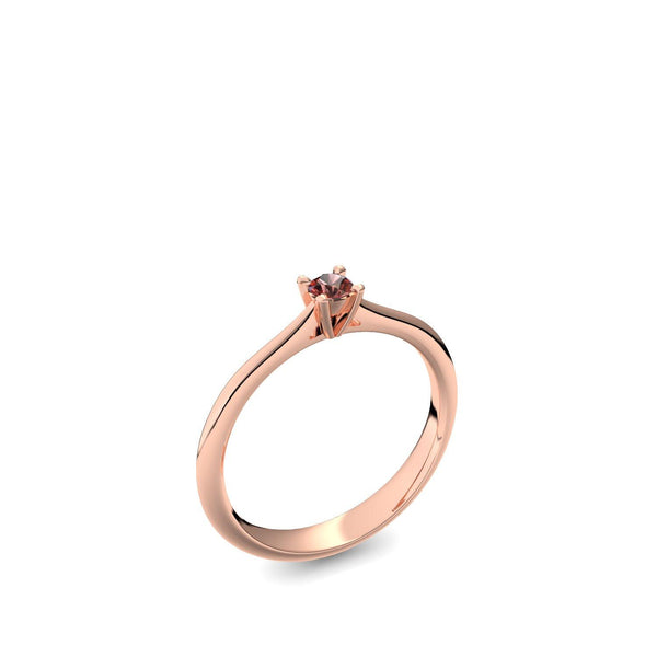 Verlobungsring Schlicht Rosegold Granat