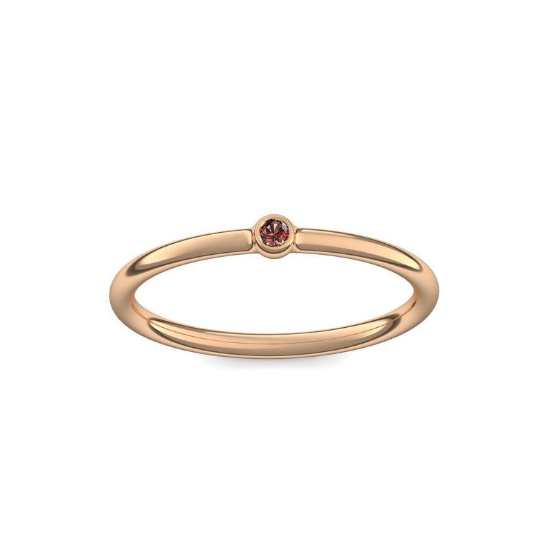 Verlobungsring Schlicht Rosegold Granat