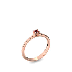 Verlobungsring Schlicht Rosegold Rubin