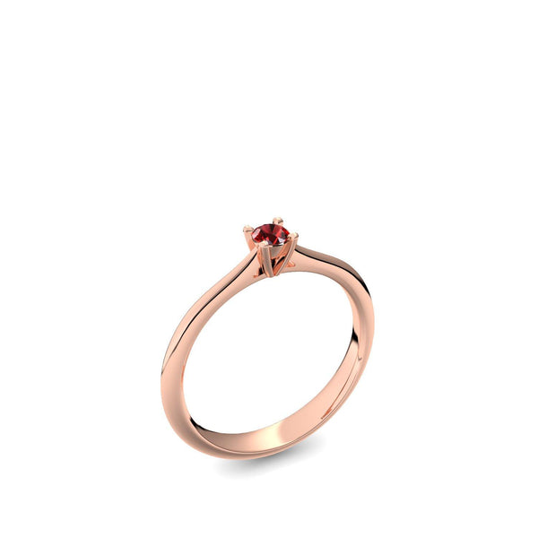 Verlobungsring Schlicht Rosegold Rubin