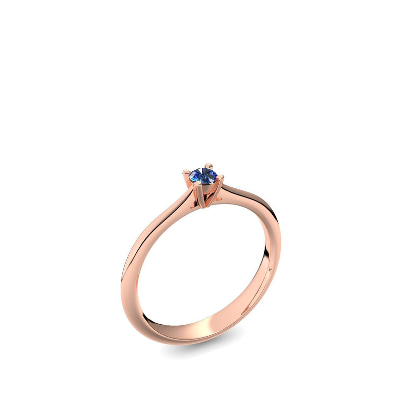 Verlobungsring Schlicht Rosegold Saphir