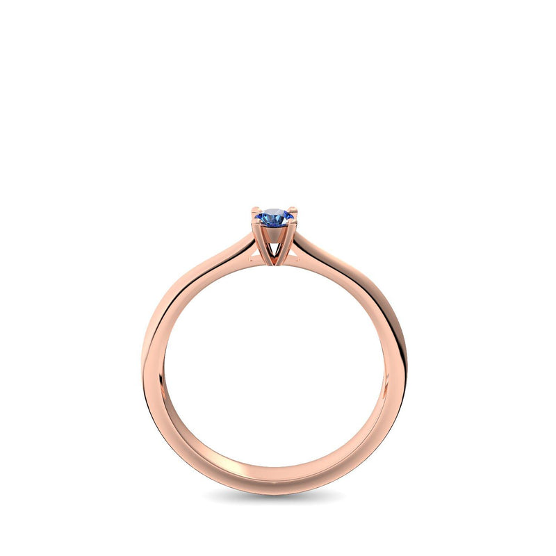 Verlobungsring Schlicht Rosegold Saphir