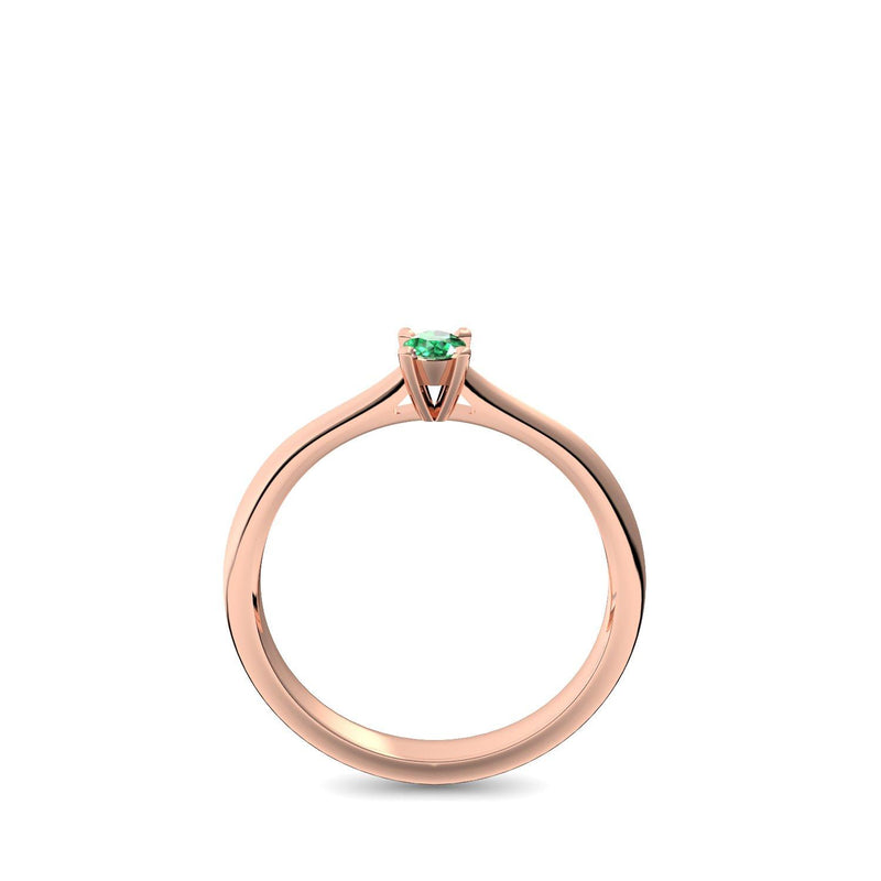 Verlobungsring Schlicht Rosegold Smaragd