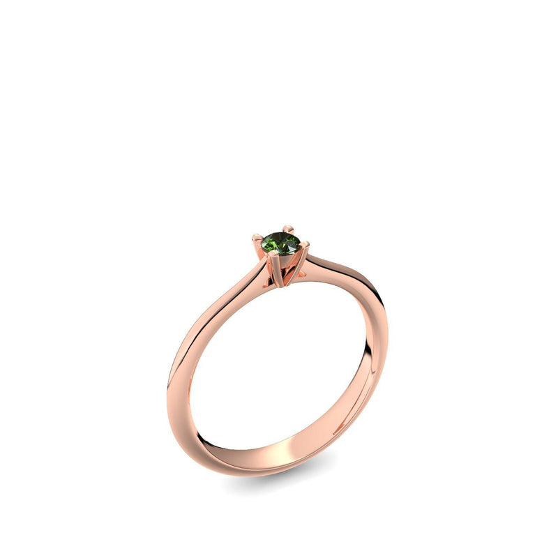 Verlobungsring Schlicht Rosegold Turmalin