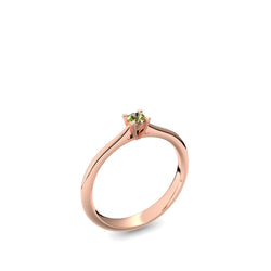 Verlobungsring Schlicht Rosegoldvergoldet Peridot