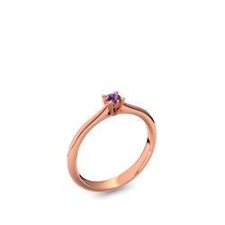 Verlobungsring Schlicht Rotgold Amethyst