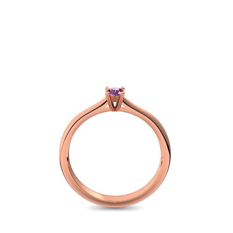 Verlobungsring Schlicht Rotgoldvergoldet Amethyst