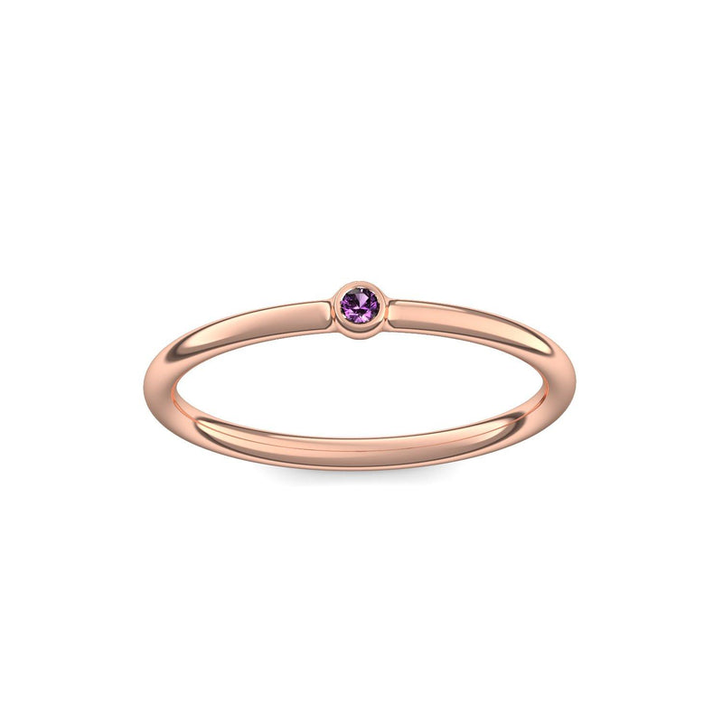 Verlobungsring Schlicht Rotgoldvergoldet Amethyst