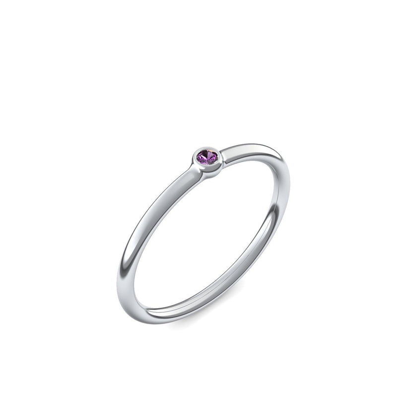 Verlobungsring Schlicht Silber Amethyst