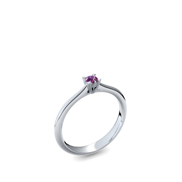 Verlobungsring Schlicht Silber Amethyst