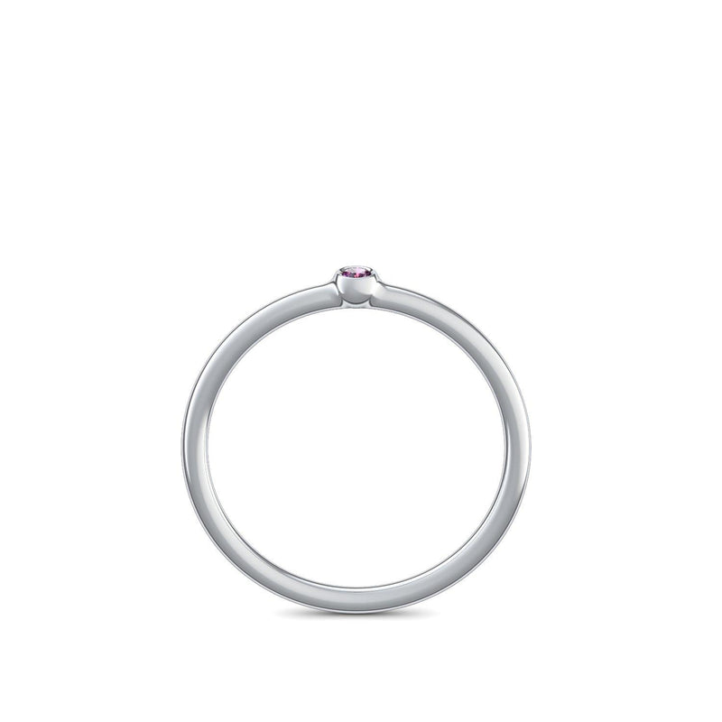 Verlobungsring Schlicht Silber Amethyst