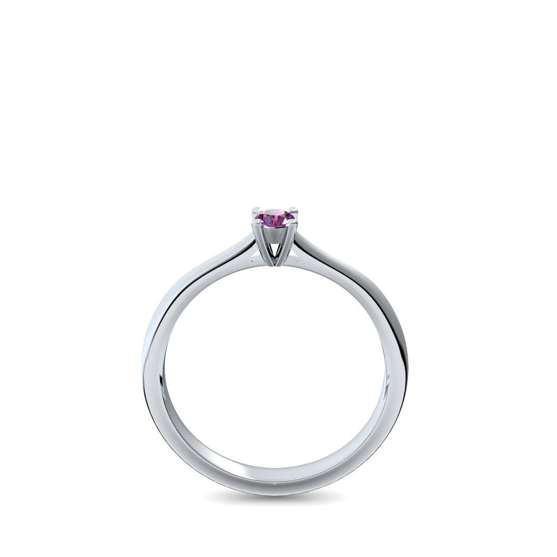 Verlobungsring Schlicht Silber Amethyst