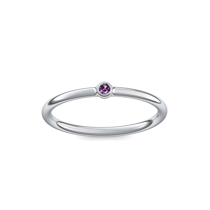 Verlobungsring Schlicht Silber Amethyst