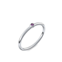 Verlobungsring Schlicht Weissgold Amethyst