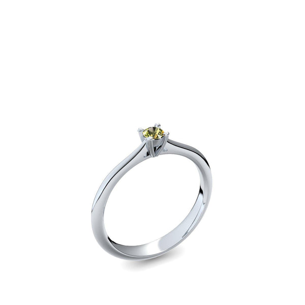 Verlobungsring Schlicht Weissgold Peridot