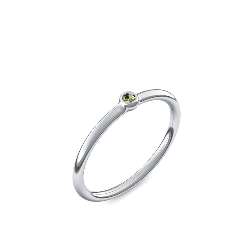 Verlobungsring Schlicht Weissgold Peridot